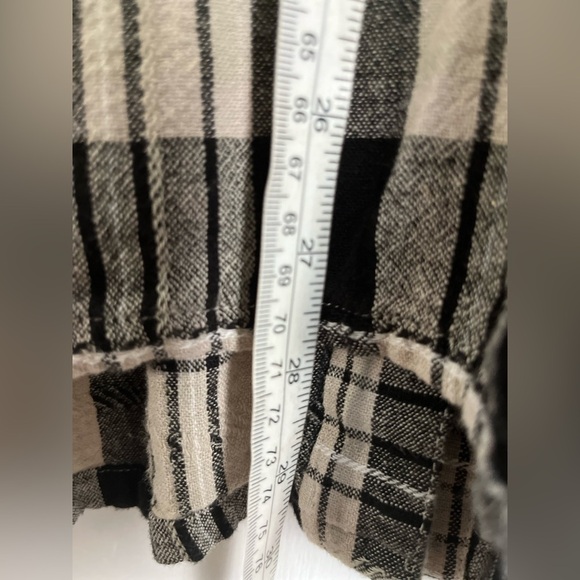 Linen Blend Womens Size 24W Studio Ease Woman Plaid Button Up Shirt Collar - Picture 8 of 9